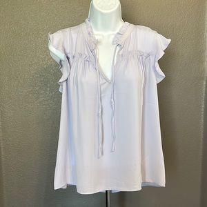 JCrew flutter sleeve blouse lavender